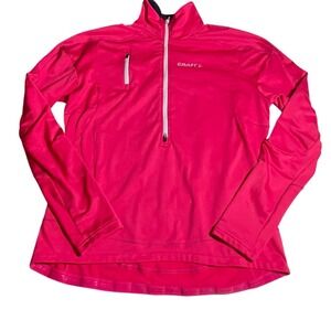 CRAFT Performance Quarter Zip Long Sleeve Athletic Pullover Top Women's XL Pink